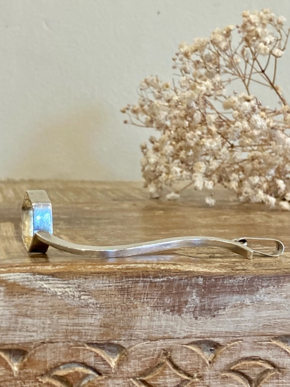Crystal Holder Pendant Sterling Silver Curved D. Robert Smith Missing Crystal! - Picture 7 of 10